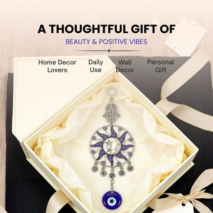 Beautiful Evil Eye Hanging with Hamsa for home office and gifting