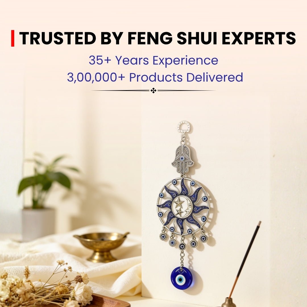 Beautiful Evil Eye Hanging with Hamsa for pooja ghar and home decor