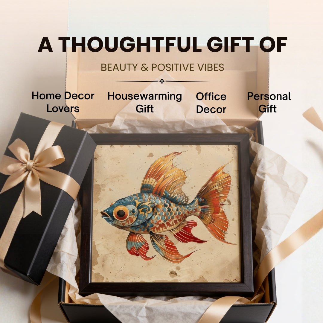 Beautiful Fish Painting on Canvas – Vastu & Feng Shui Canvas Print & Framed - plusvalueindia