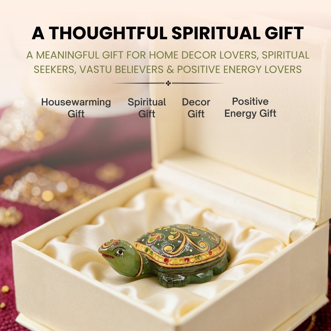 Beautiful Green Aventurine Tortoise 2" for business & money luck - plusvalueindia