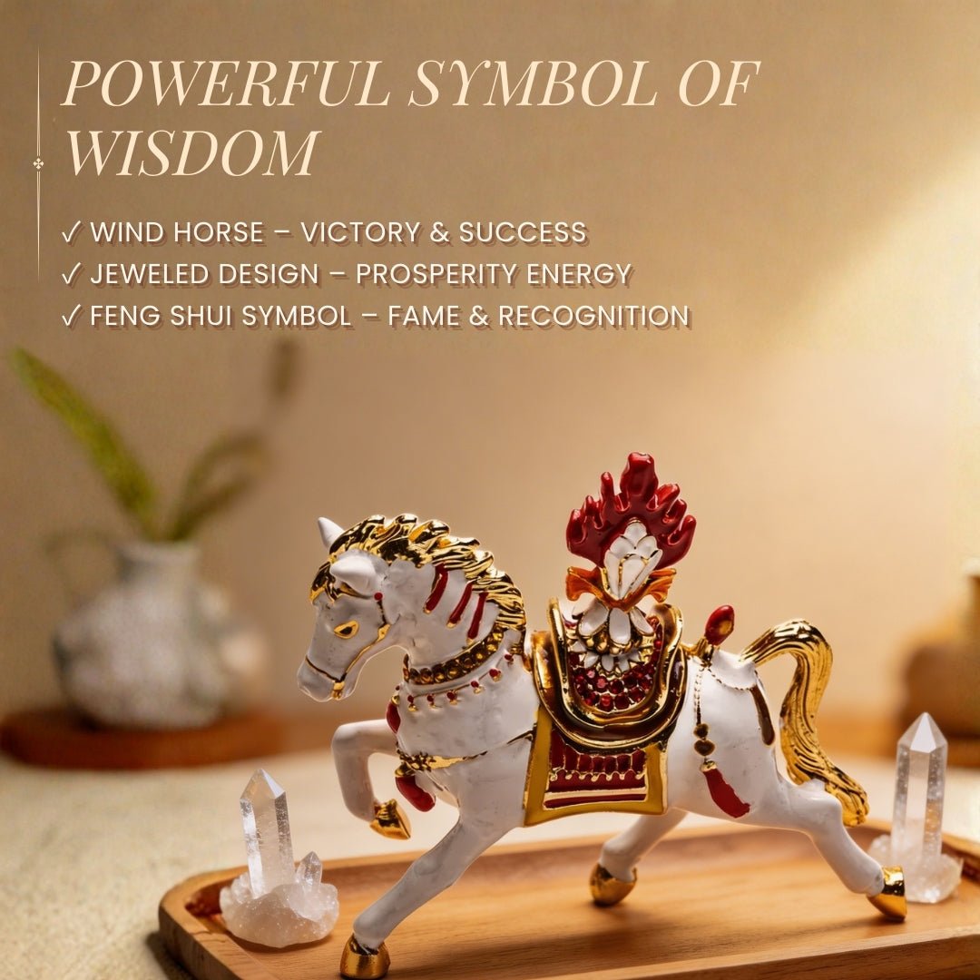 Bejewelled Wish Fulfilling Feng Shui Wind Horse with Secret Wish Compartment Carrying Jewel Trinket Box - plusvalueindia