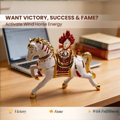 Bejewelled Wish Fulfilling Feng Shui Wind Horse with Secret Wish Compartment Carrying Jewel Trinket Box - plusvalueindia