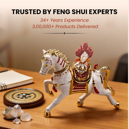 Bejewelled Wish Fulfilling Feng Shui Wind Horse with Secret Wish Compartment Carrying Jewel Trinket Box - plusvalueindia