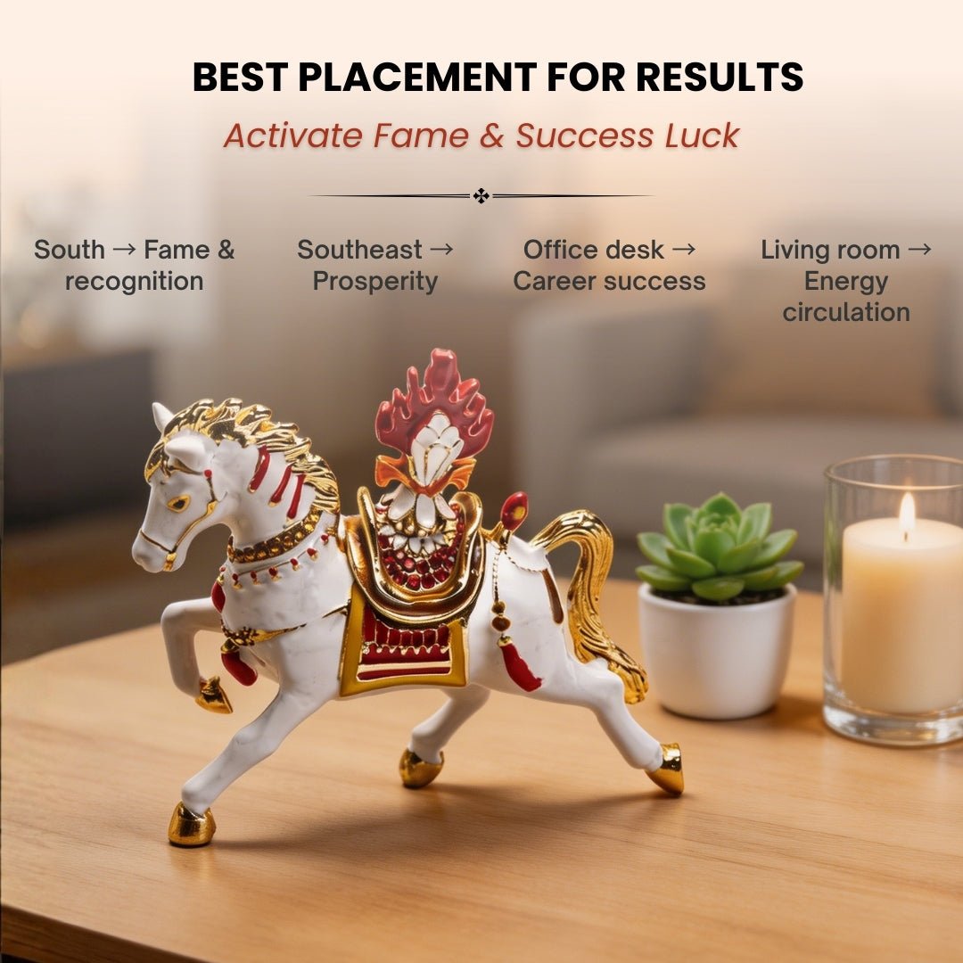 Bejewelled Wish Fulfilling Feng Shui Wind Horse with Secret Wish Compartment Carrying Jewel Trinket Box - plusvalueindia