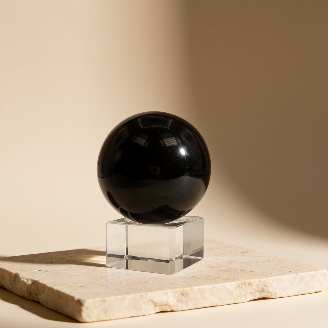 Agate sphere detail showing the colour running through the polished stone