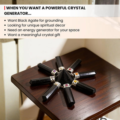 Black Agate Conical Orgone Pyramid Energy Generator - plusvalueindia