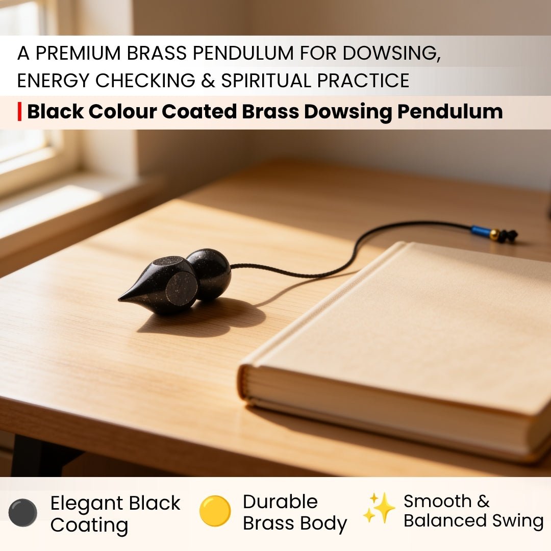 close-up of the black coating on the brass pendulum body