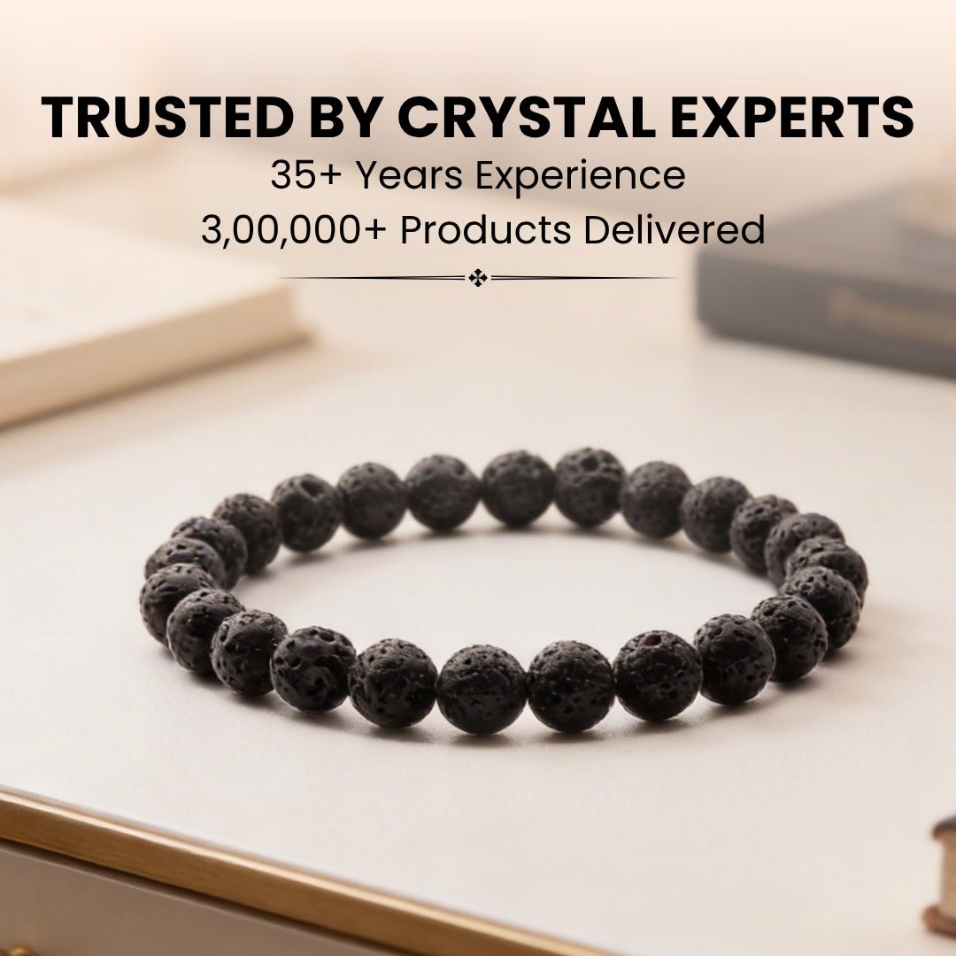Natural Black Lava Stone Bracelet for Strength, Positivity & Harmony - plusvalueindia