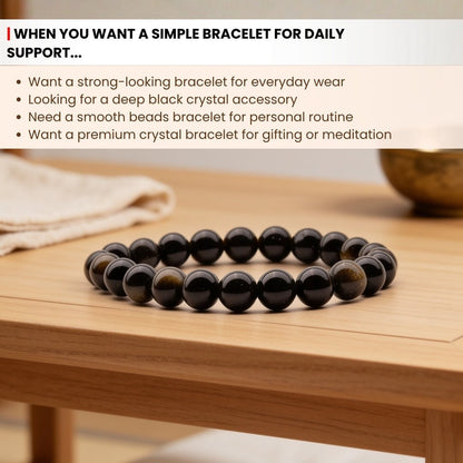 Black Obsidian Bracelet for Protection - plusvalueindia