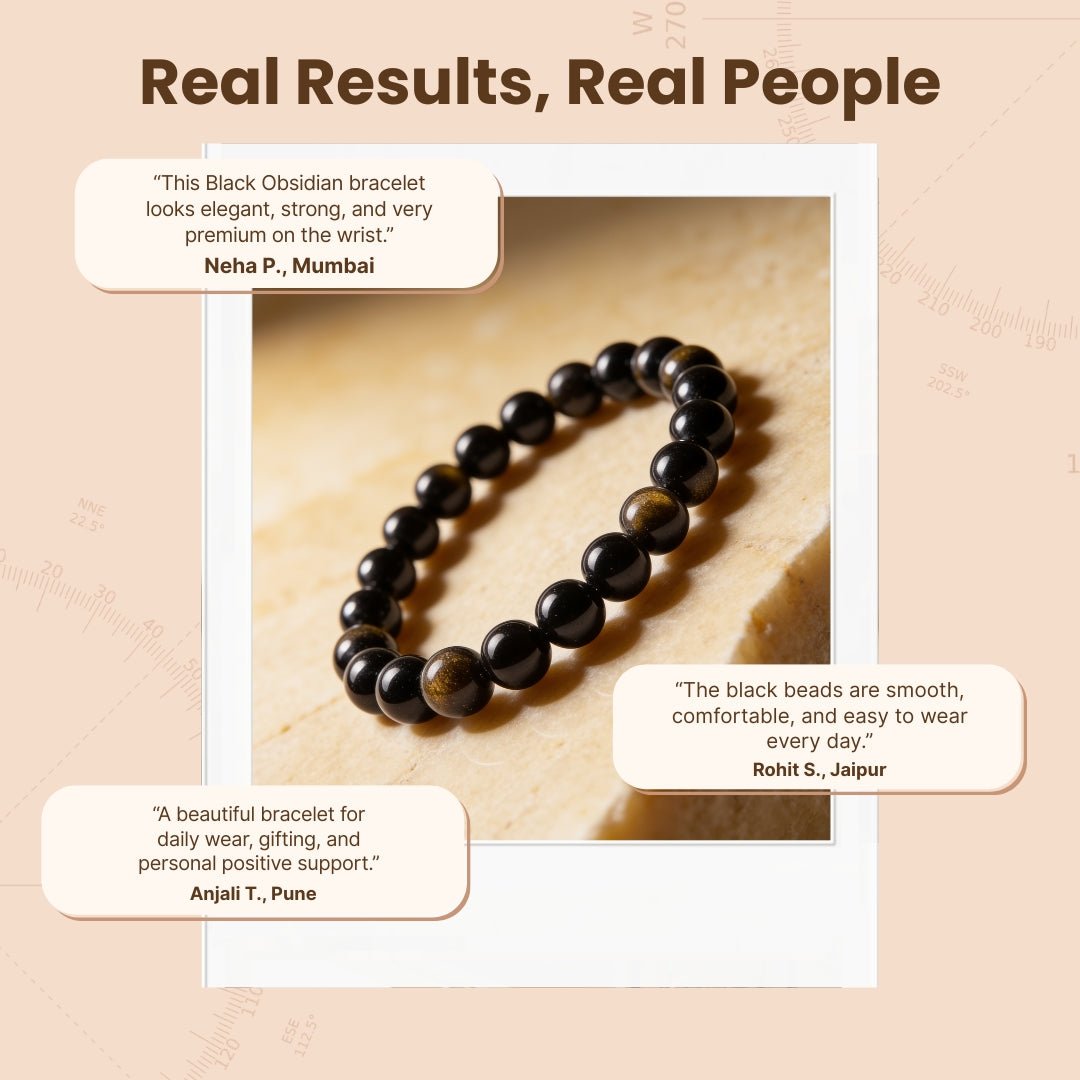 Black Obsidian Bracelet for Protection - plusvalueindia