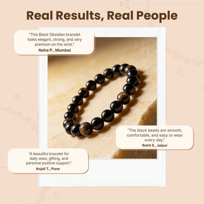 Black Obsidian Bracelet for Protection - plusvalueindia