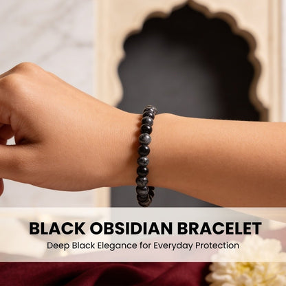 Black Obsidian Bracelet for Protection - plusvalueindia