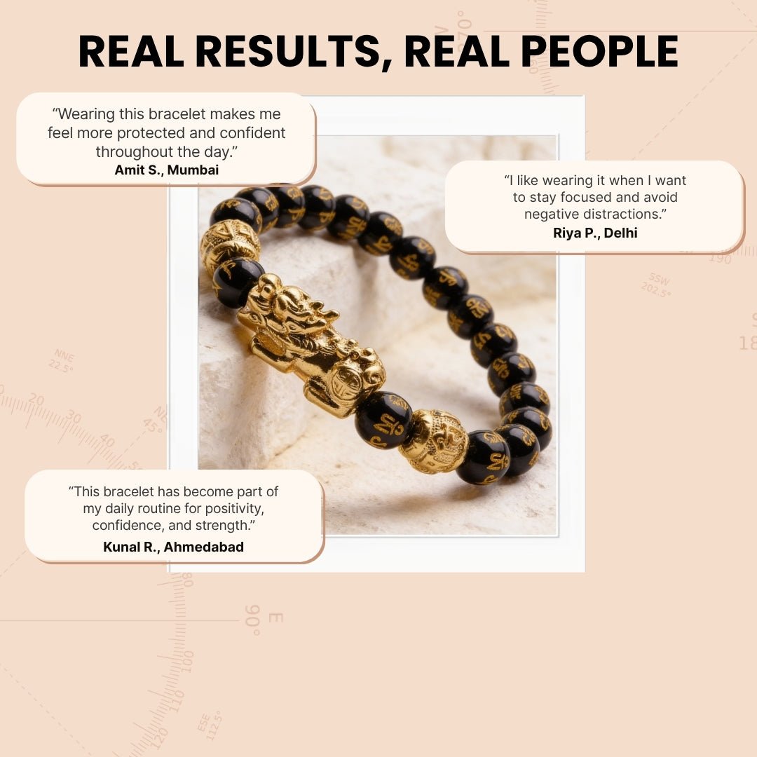 Black Obsidian Pixiu Bracelet - Wealth, Clarity & Protection - plusvalueindia