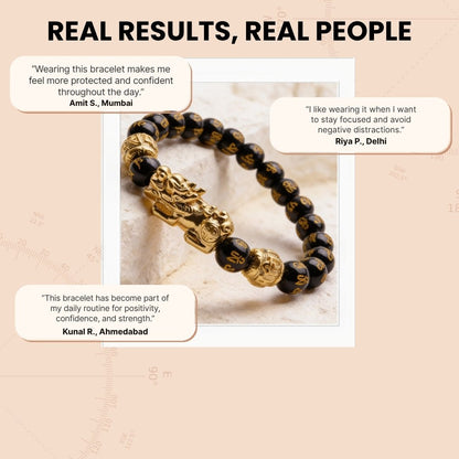 Black Obsidian Pixiu Bracelet - Wealth, Clarity & Protection - plusvalueindia