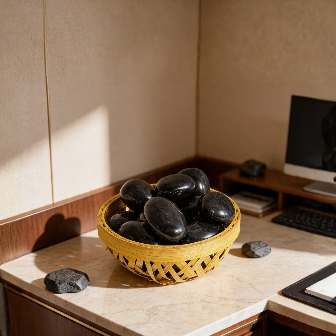 Black Rainbow Obsidian Tumbled Stone Pebbles - plusvalueindia