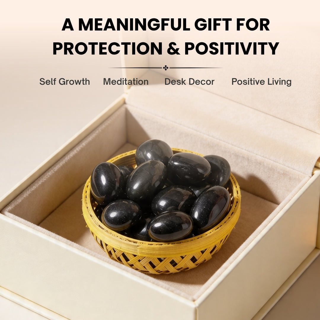 Black Rainbow Obsidian Tumbled Stone Pebbles - plusvalueindia