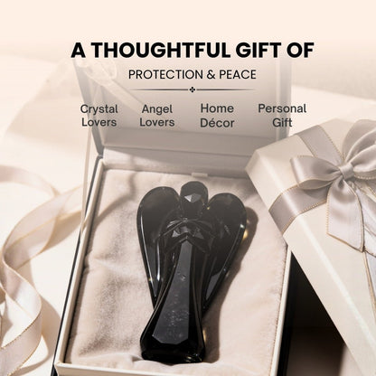 Natural Black Tourmaline Angel - Guardian of Protection and Healing (2-inch) - plusvalueindia