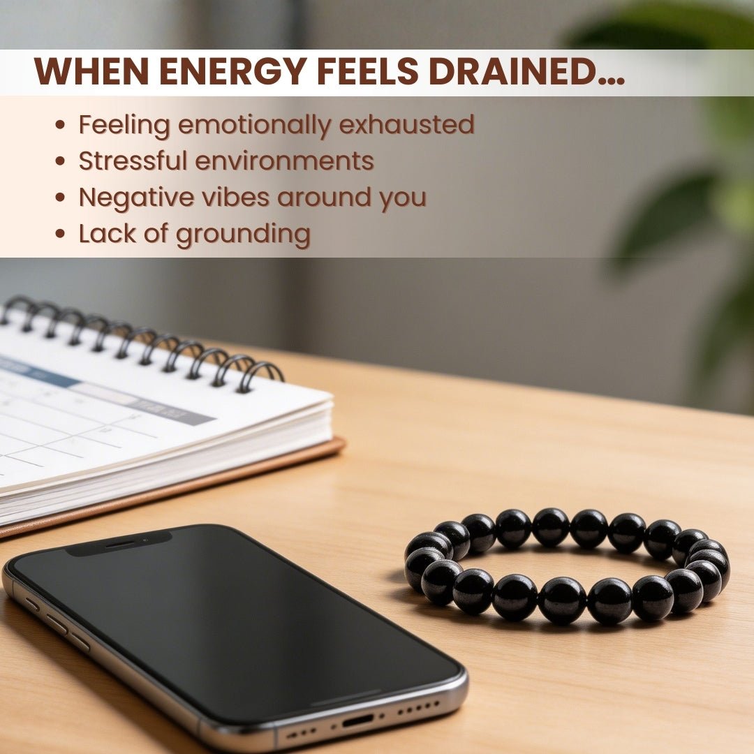 Black Tourmaline Bracelet Strong Protection - plusvalueindia