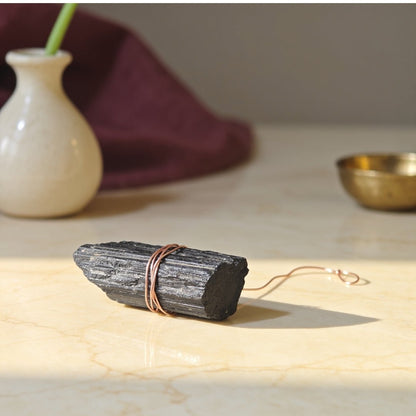 Black Tourmaline Hanging Rock Protection from Negativity and Negative People - plusvalueindia