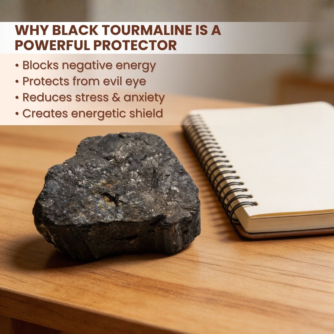 Black Tourmaline Raw Rock Rough Stone Chunks (300 to 500gm) - plusvalueindia