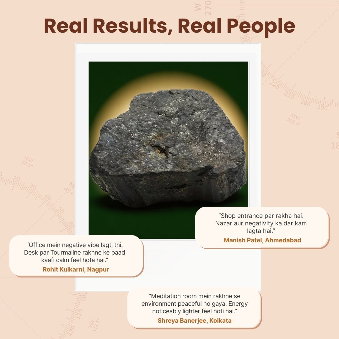 Black Tourmaline Raw Rock Rough Stone Chunks (300 to 500gm) - plusvalueindia