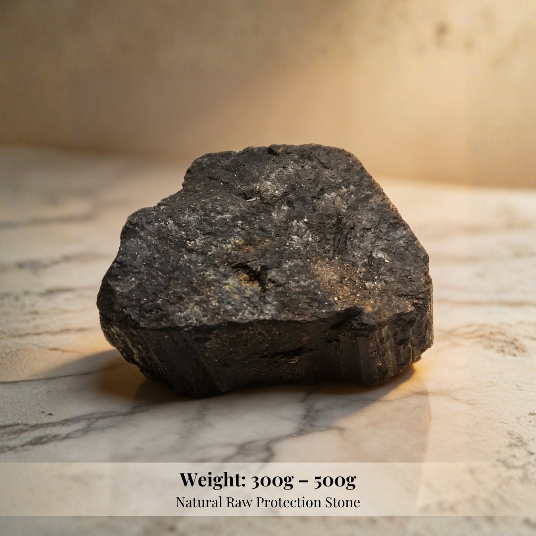 Black Tourmaline Raw Rock Rough Stone Chunks (300 to 500gm) - plusvalueindia