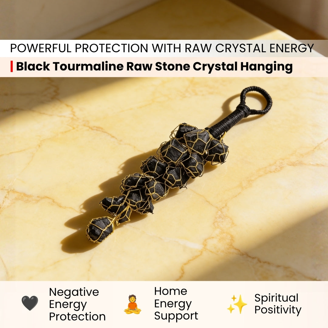 Natural Black Tourmaline Raw Stone Chunks Door Hanging For Protection