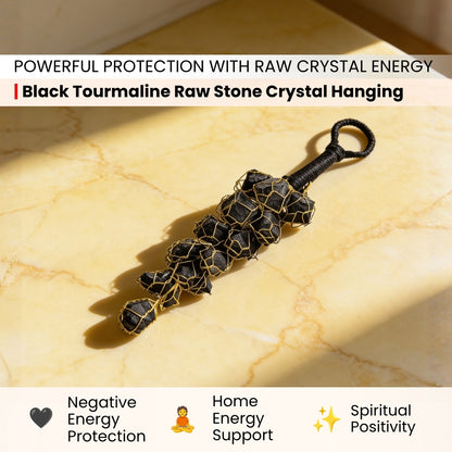 Natural Black Tourmaline Raw Stone Chunks Door Hanging For Protection