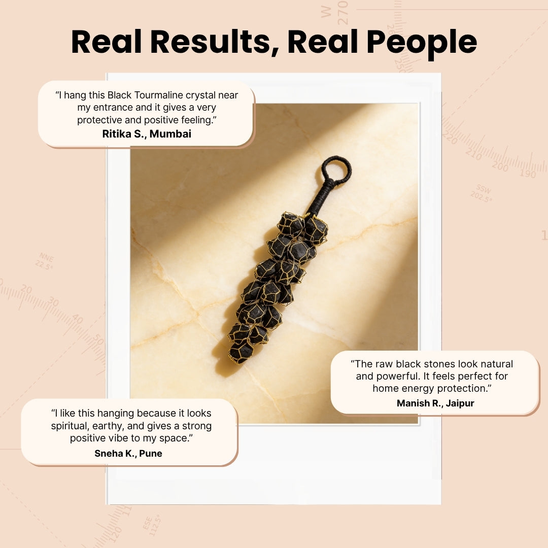 Natural Black Tourmaline Raw Stone Chunks Door Hanging For Protection