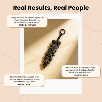 Natural Black Tourmaline Raw Stone Chunks Door Hanging For Protection