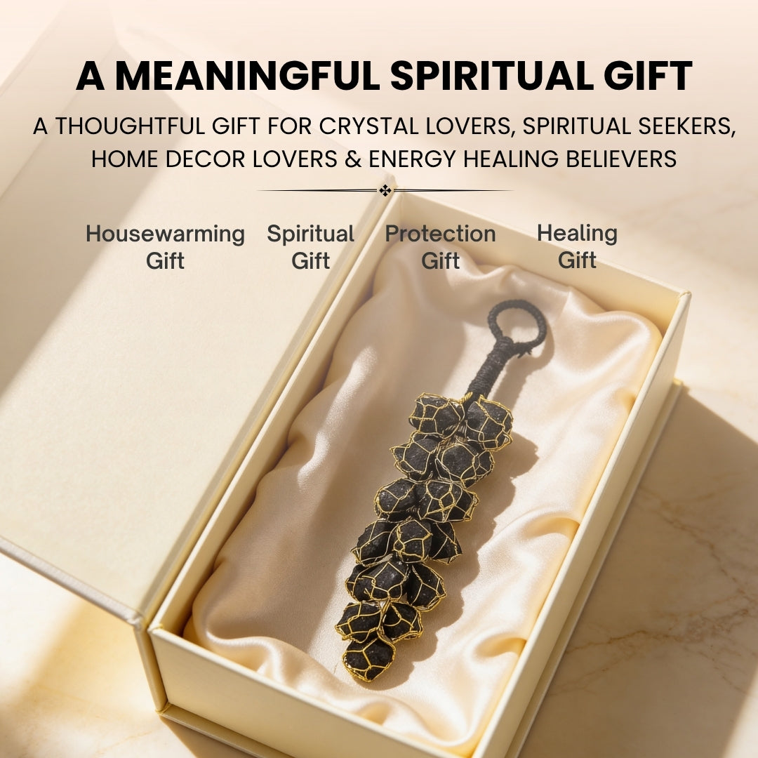 Natural Black Tourmaline Raw Stone Chunks Door Hanging For Protection