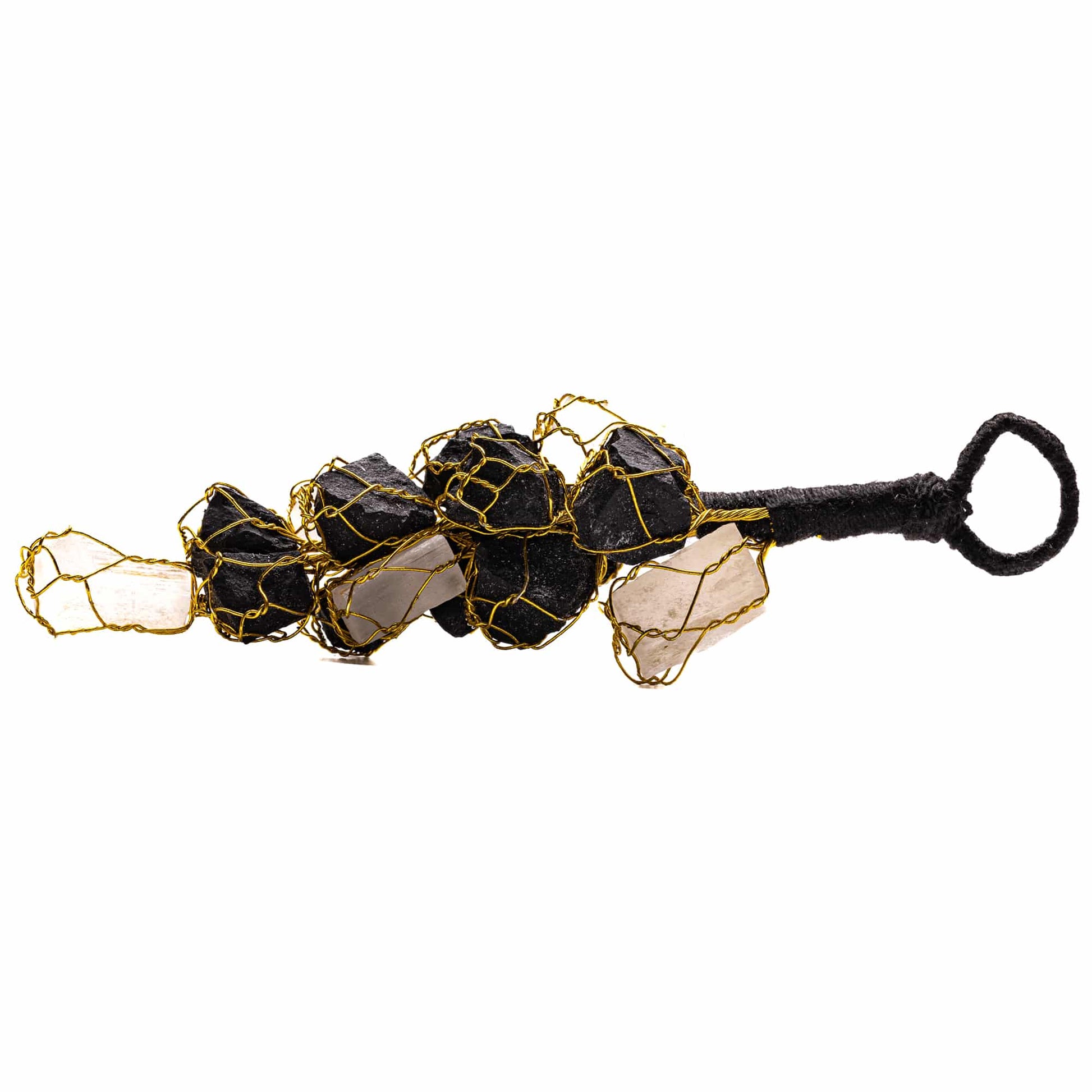 black tourmaline selenite stone hanging vastu