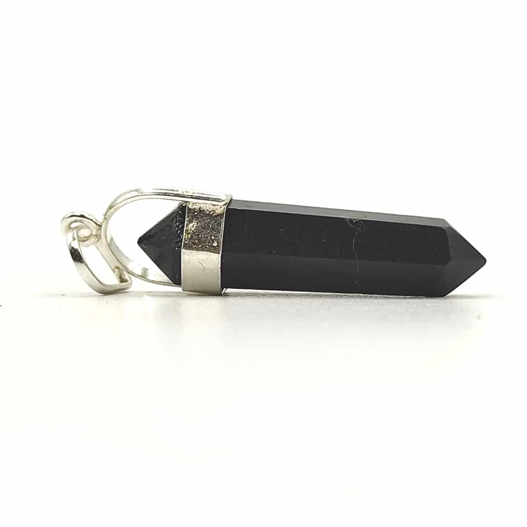 black tourmaline pencil shape pendant