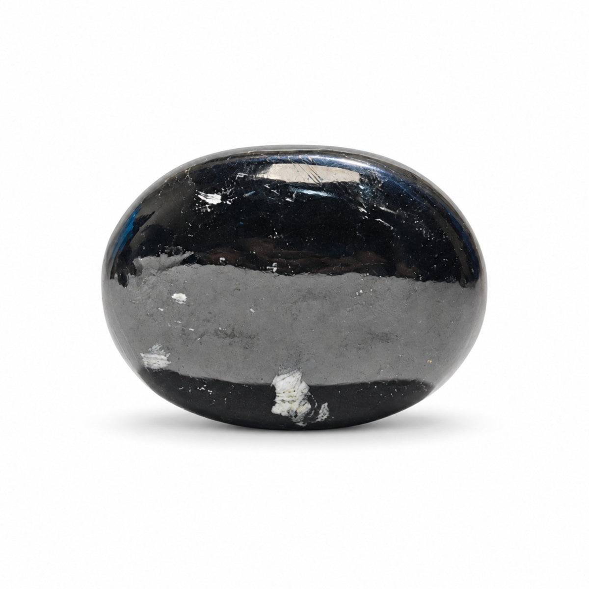 Natural Black Tourmaline stone soap bar with smooth ergonomic rounded contours for bath and aura cleansing