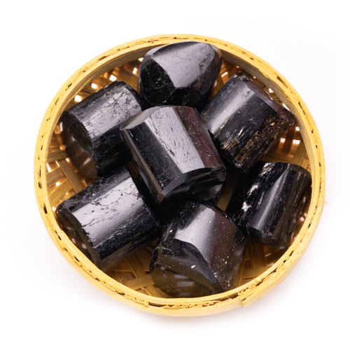 black tourmaline tumble pebble stone 200gm basket