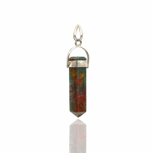 bloodstone crystal pendant pencil shape