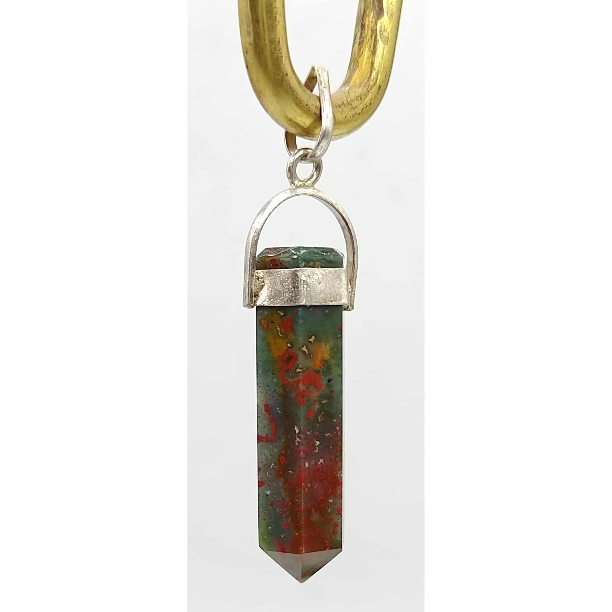 bloodstone pencil shape pendant