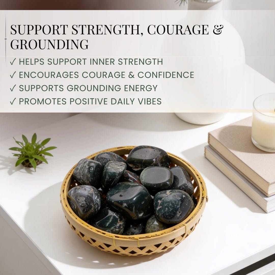 Bloodstone Tumbled Stone Pebbles - Powerful Healer - plusvalueindia