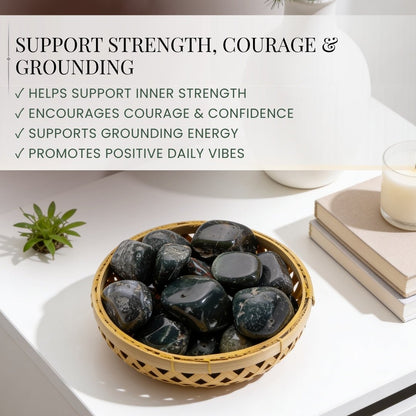 Bloodstone Tumbled Stone Pebbles - Powerful Healer - plusvalueindia