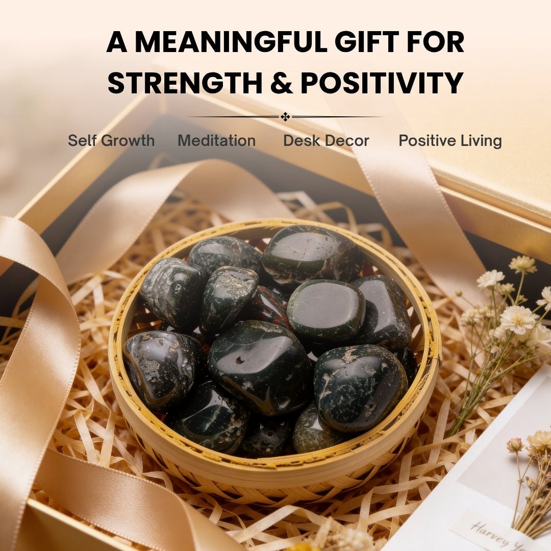 Bloodstone Tumbled Stone Pebbles - Powerful Healer - plusvalueindia