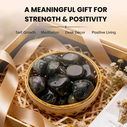 Bloodstone Tumbled Stone Pebbles - Powerful Healer - plusvalueindia