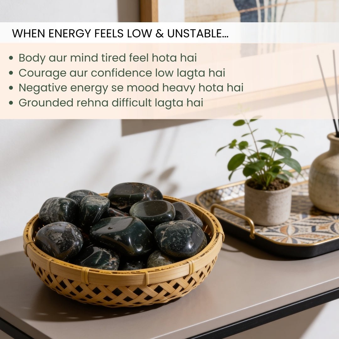 Bloodstone Tumbled Stone Pebbles - Powerful Healer - plusvalueindia