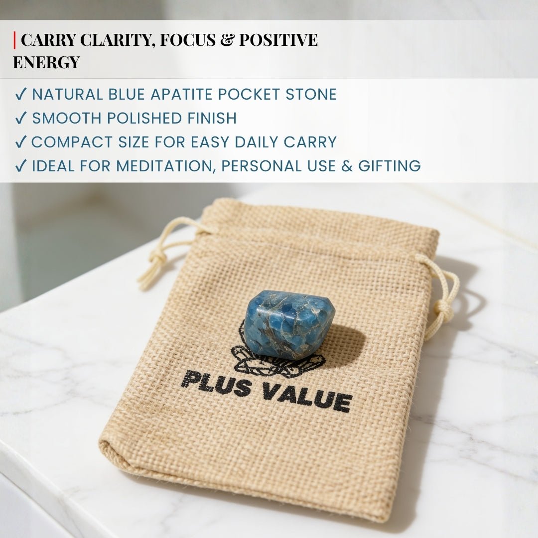Blue Apatite Pocket Stone - plusvalueindia