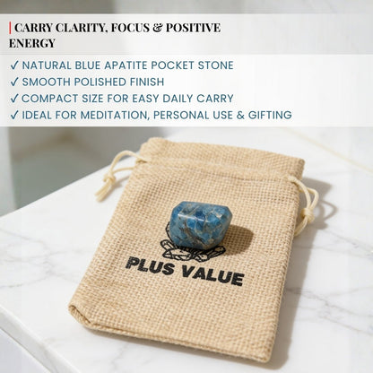 Blue Apatite Pocket Stone - plusvalueindia