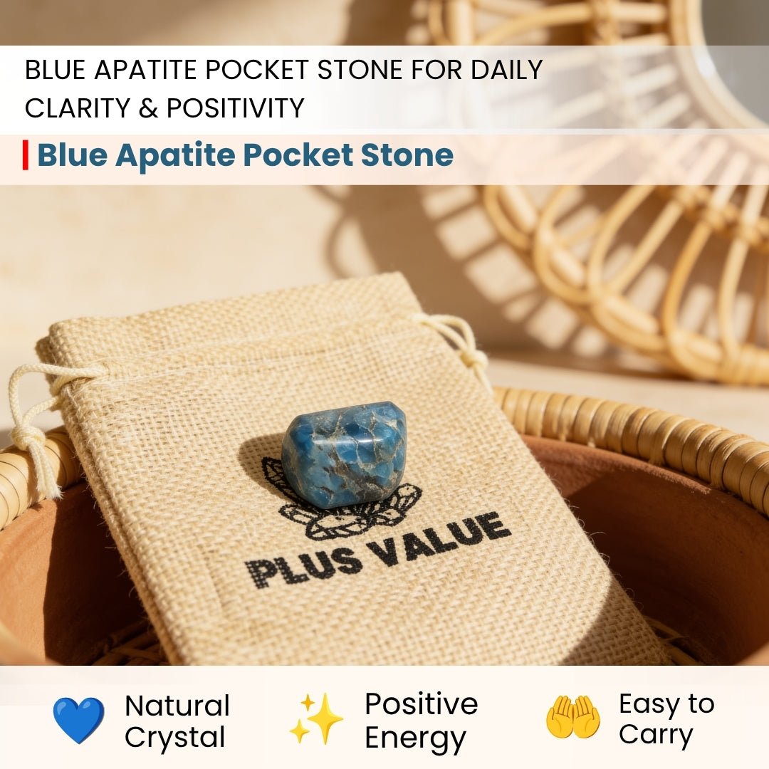 Blue Apatite Pocket Stone - plusvalueindia