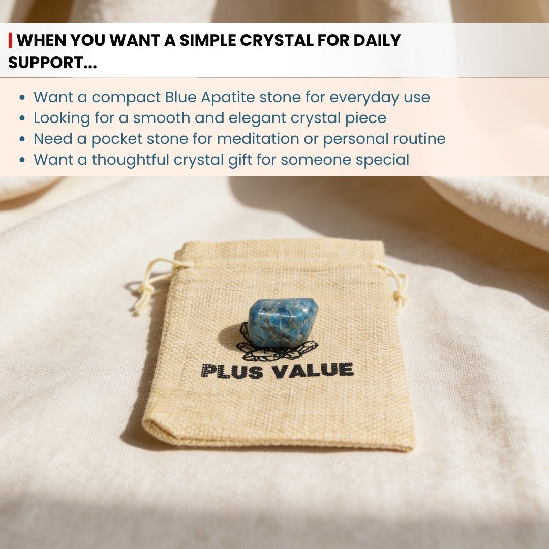 Blue Apatite Pocket Stone - plusvalueindia