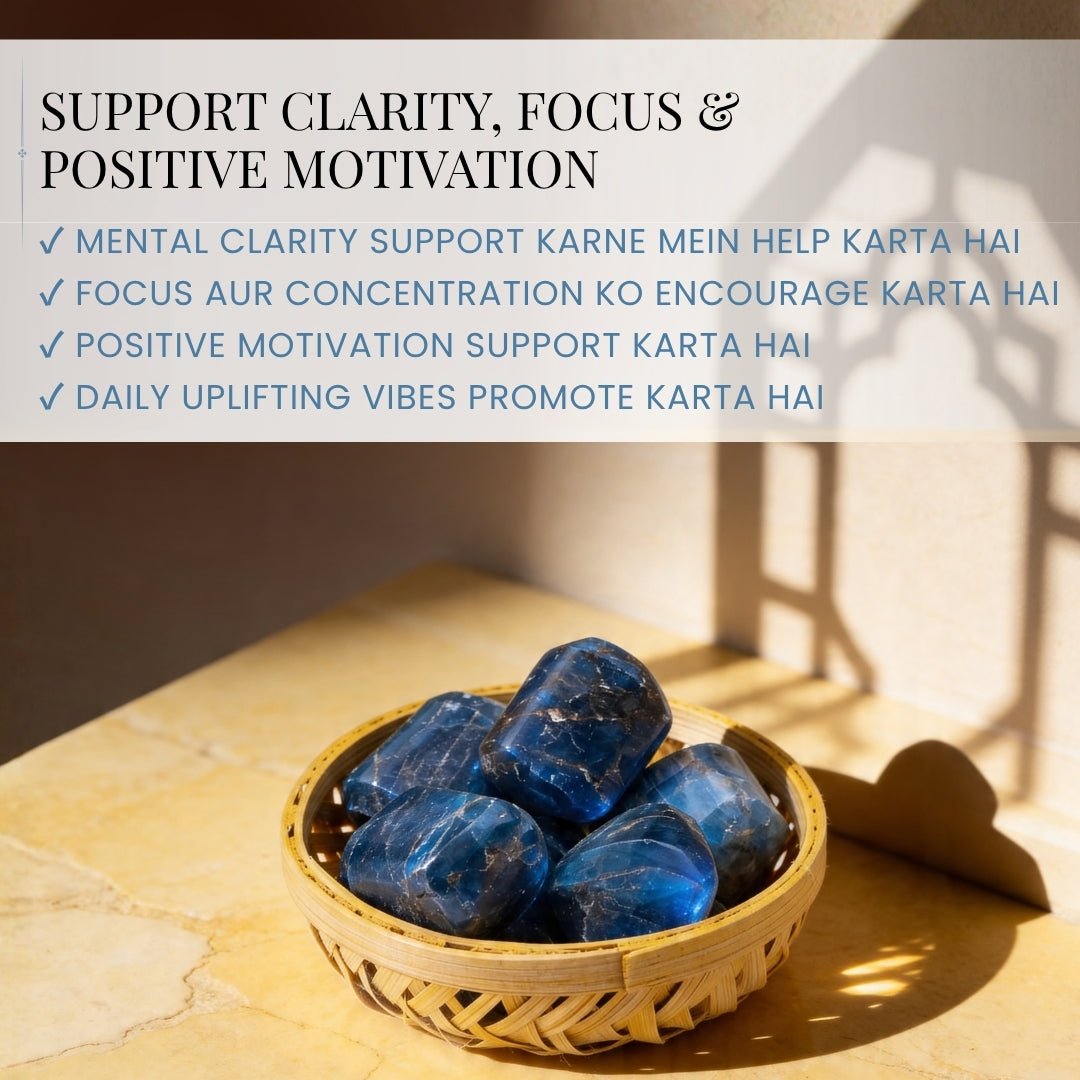 Blue Apatite Tumbled Stone Pebbles - plusvalueindia