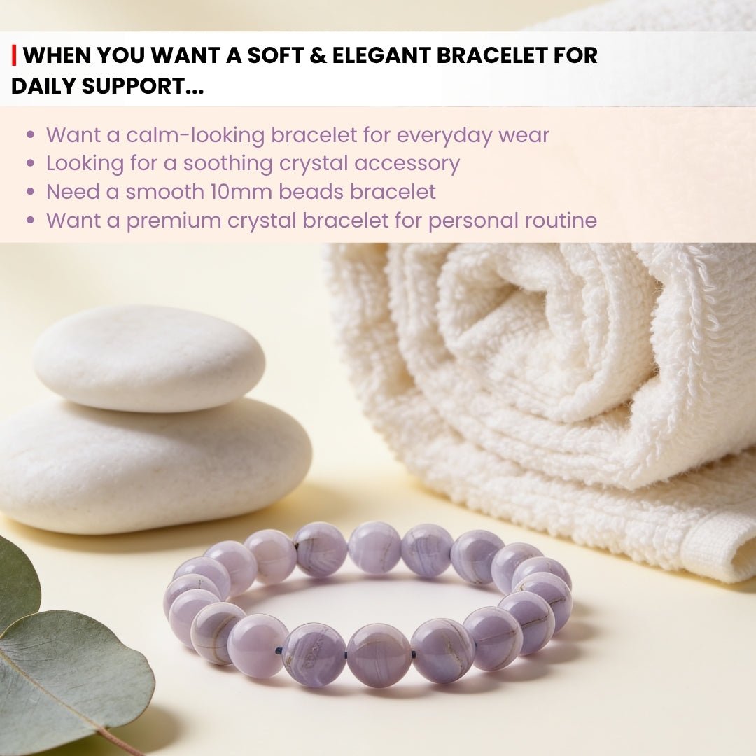 Blue Lace Agate Bracelet for Men Women Boys and Girls - plusvalueindia