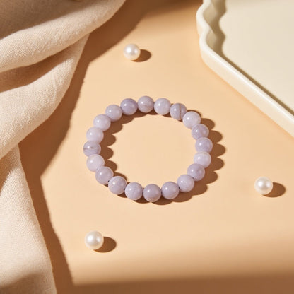 Blue Lace Agate Bracelet for Men Women Boys and Girls - plusvalueindia