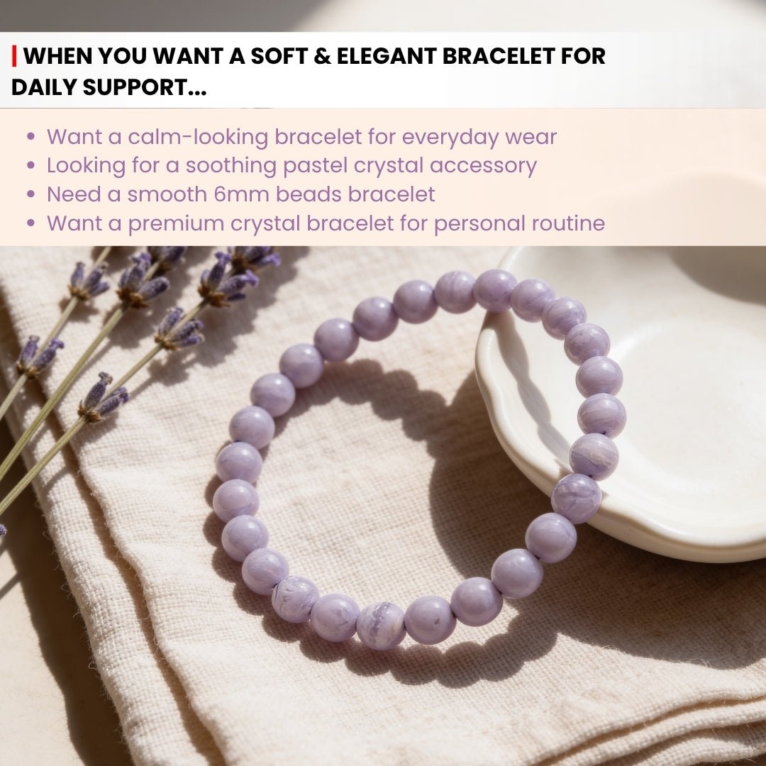 Blue Lace Agate Bracelet for Men Women Boys and Girls - plusvalueindia